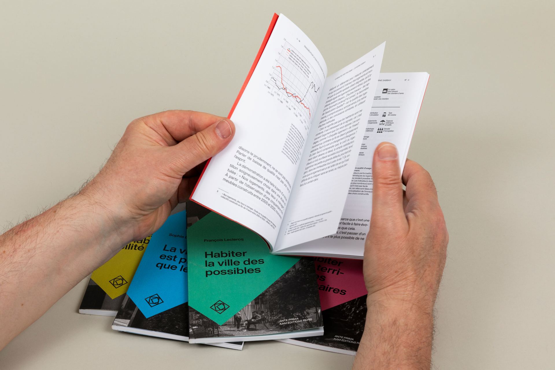 Design graphique de coffret éditorial architecture et logement – mise en page de publications sur le renouvellement urbain et les transformations des territoires contemporains
